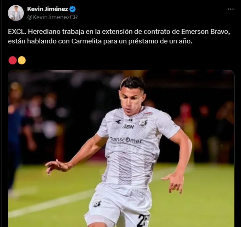 Emerson Bravo continuará en Herediano.