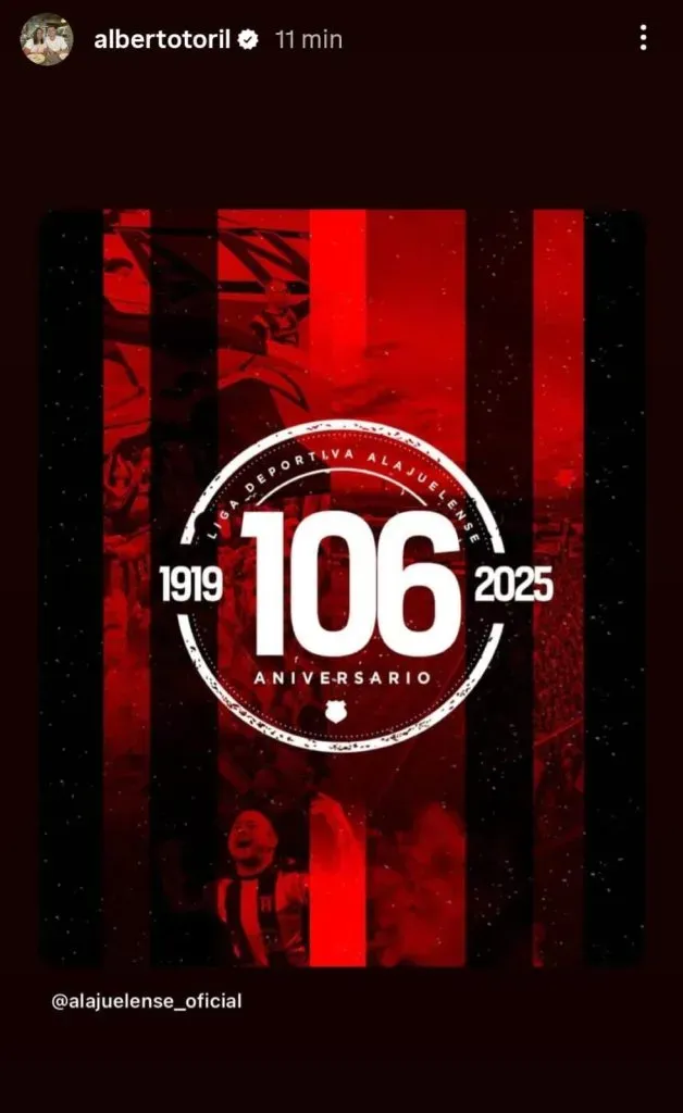 Alberto Toril en sus redes sociales