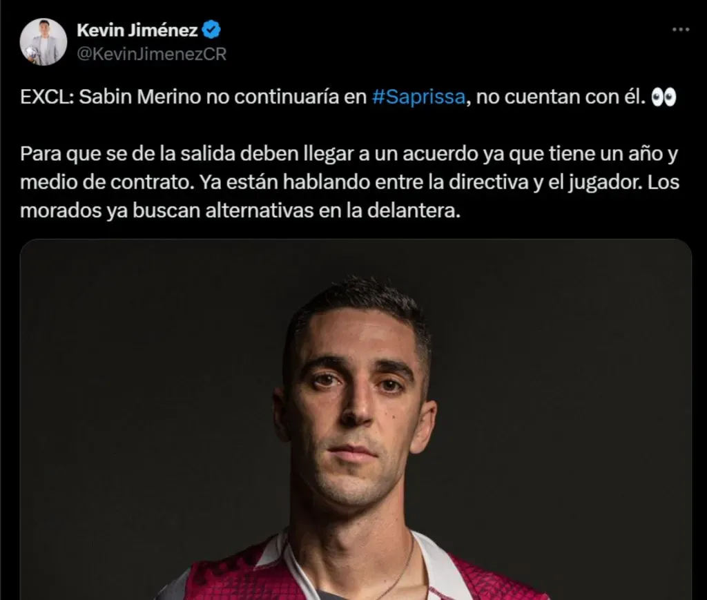 Sabin Merino se iría de Saprissa.