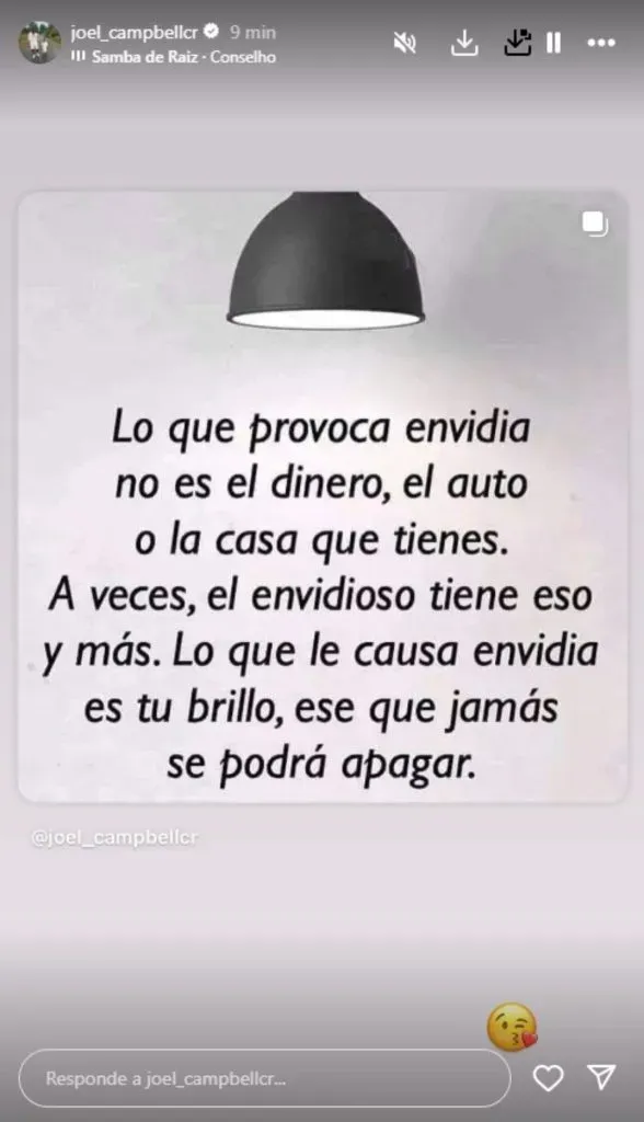 La publicación de Joel Campbell.