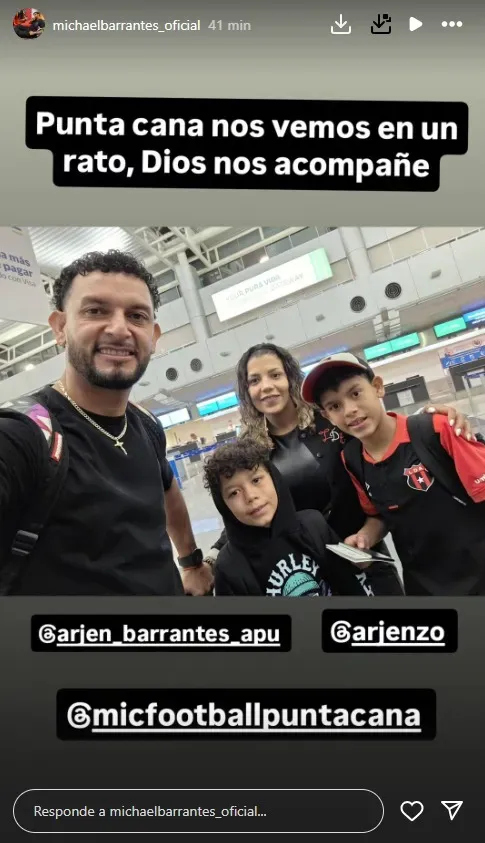 MIchael Barrantes en sus redes sociales