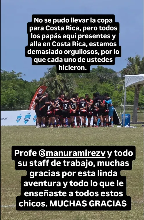 El mensaje de Michael Barrantes para Alajuelense (Instagram).