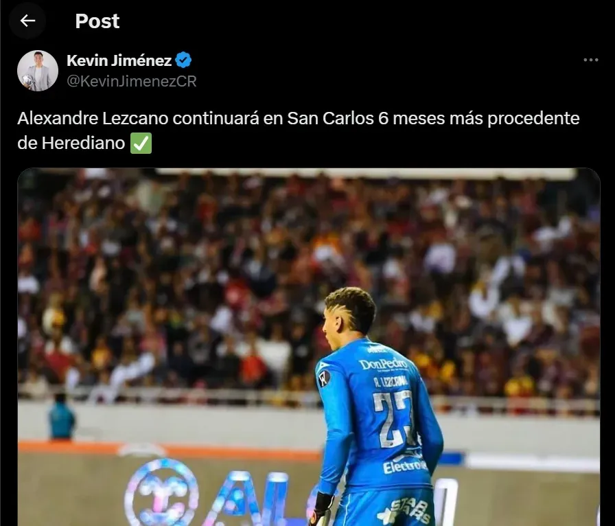 Alexander Lezcano seguira en San Carlos.