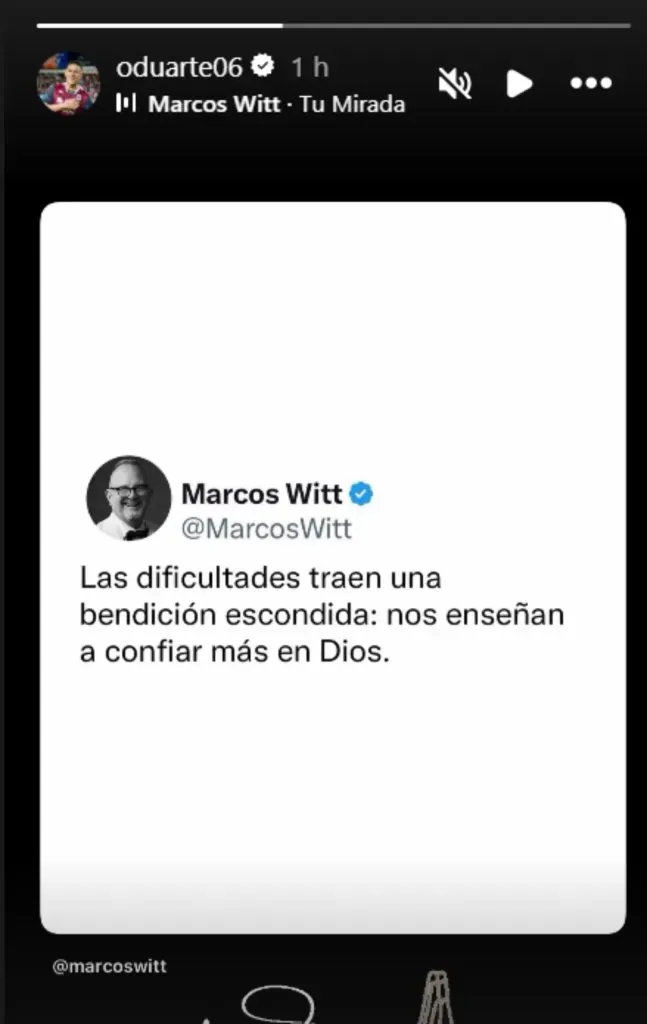 La publicación de Óscar Duarte.