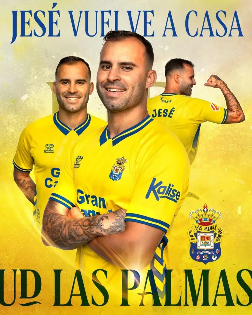 La imagen que publicó Las Palmas para oficializar el regreso de Jesé.