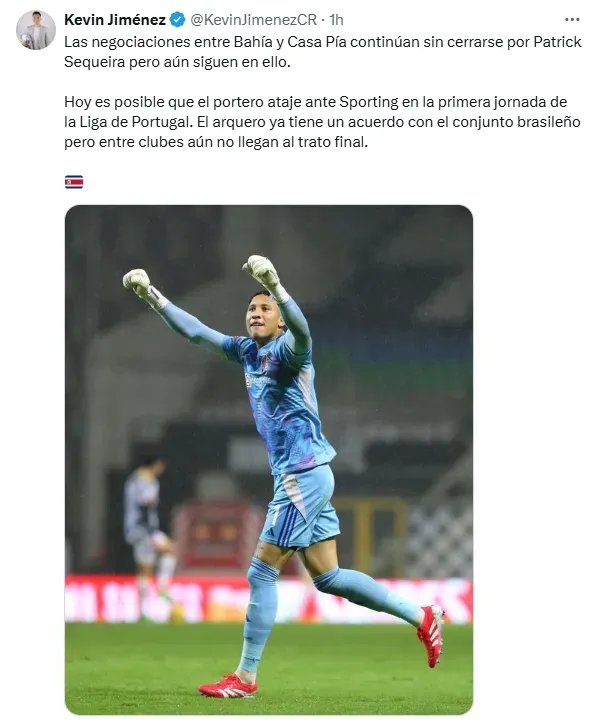 El futuro de Patrick Sequeira parece estar en Brasil. (X.com)