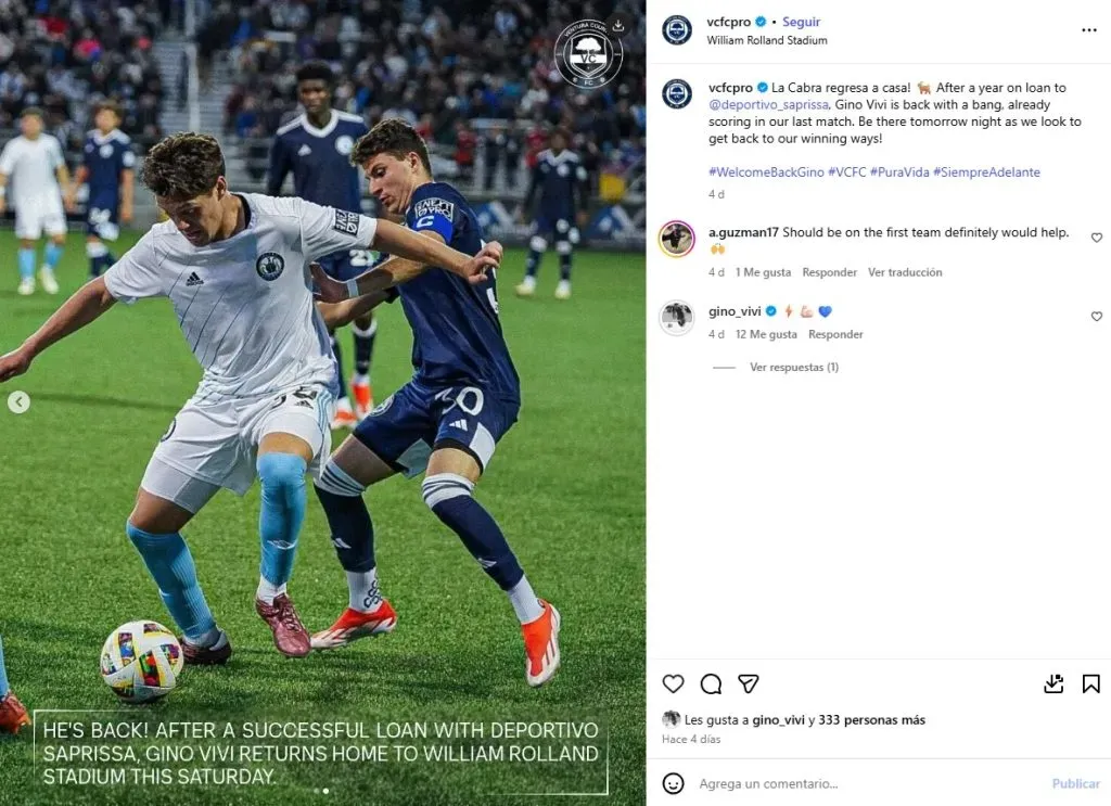 Así presentó el Ventura County FC a Gino Vivi