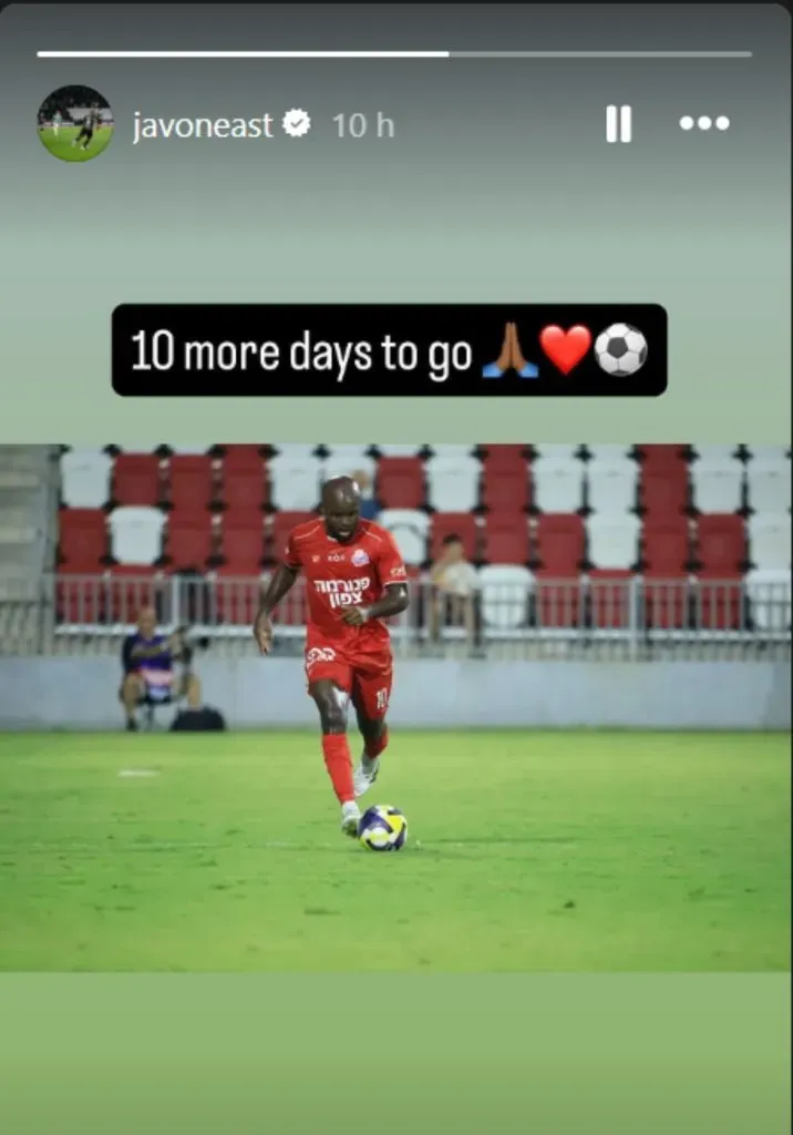 La publicación de Javon East en sus redes sociales.
