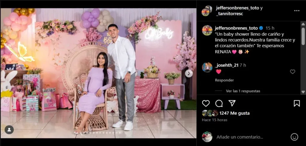 La publiación de Jefferson Brenes en sus redes sociales. (Foto: Instagram)