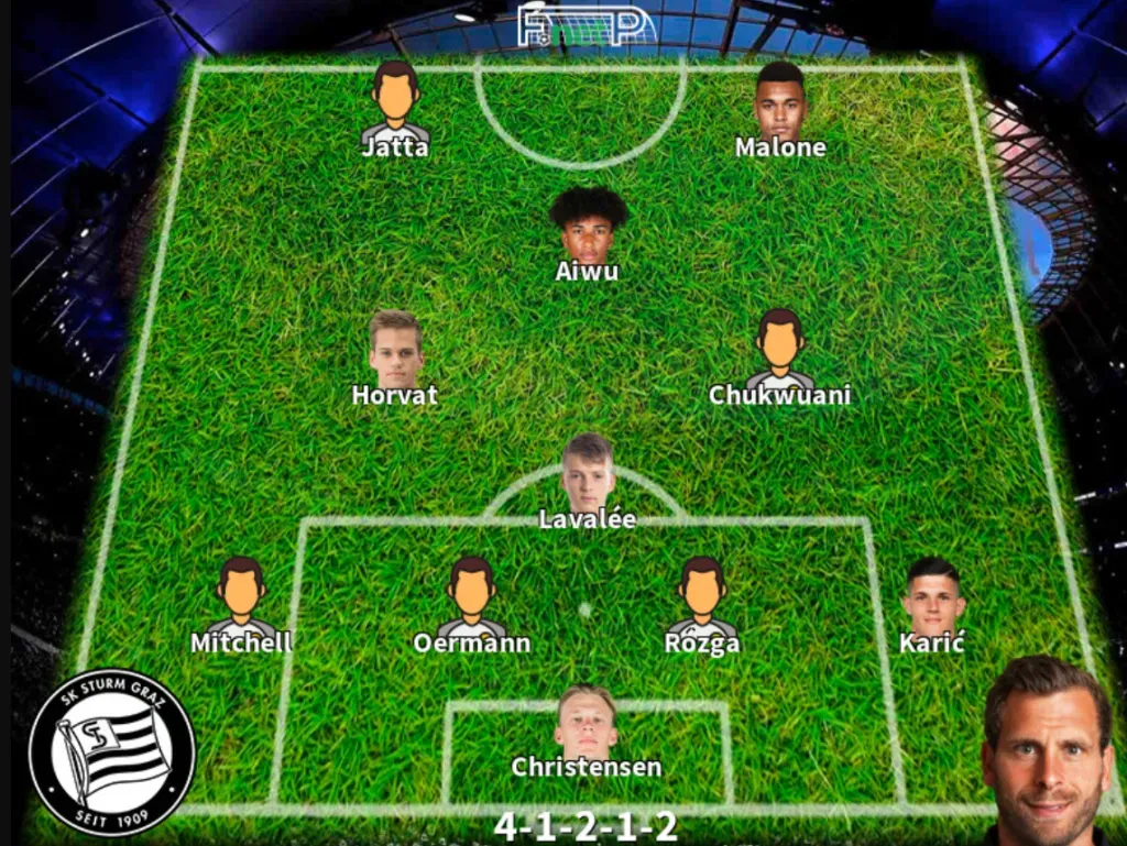 Jeyland Mitchell sería titular este domingo en el Sturm Graz (Football Predictions).