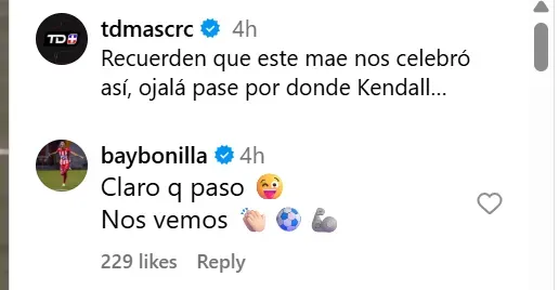 El filazo de Bonilla (Instagram).