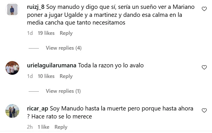 Los fanáticos respaldaron la idea de naturalizar a Mariano (Instagram).