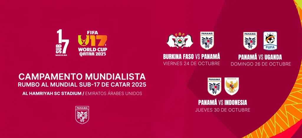 El calendario de Panamá antes del Mundial Sub-17.