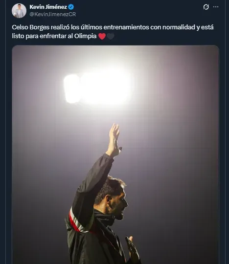 Kevin Jiménez en su cuenta oficial de X