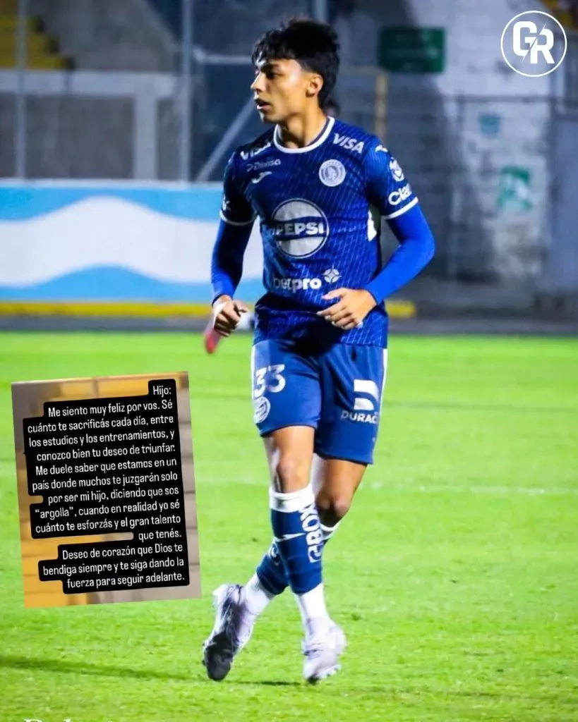 Emilio Izaguirre dejó mensaje a su hijo tras debutar con Motagua. Imagen: Gustavo Roca.
