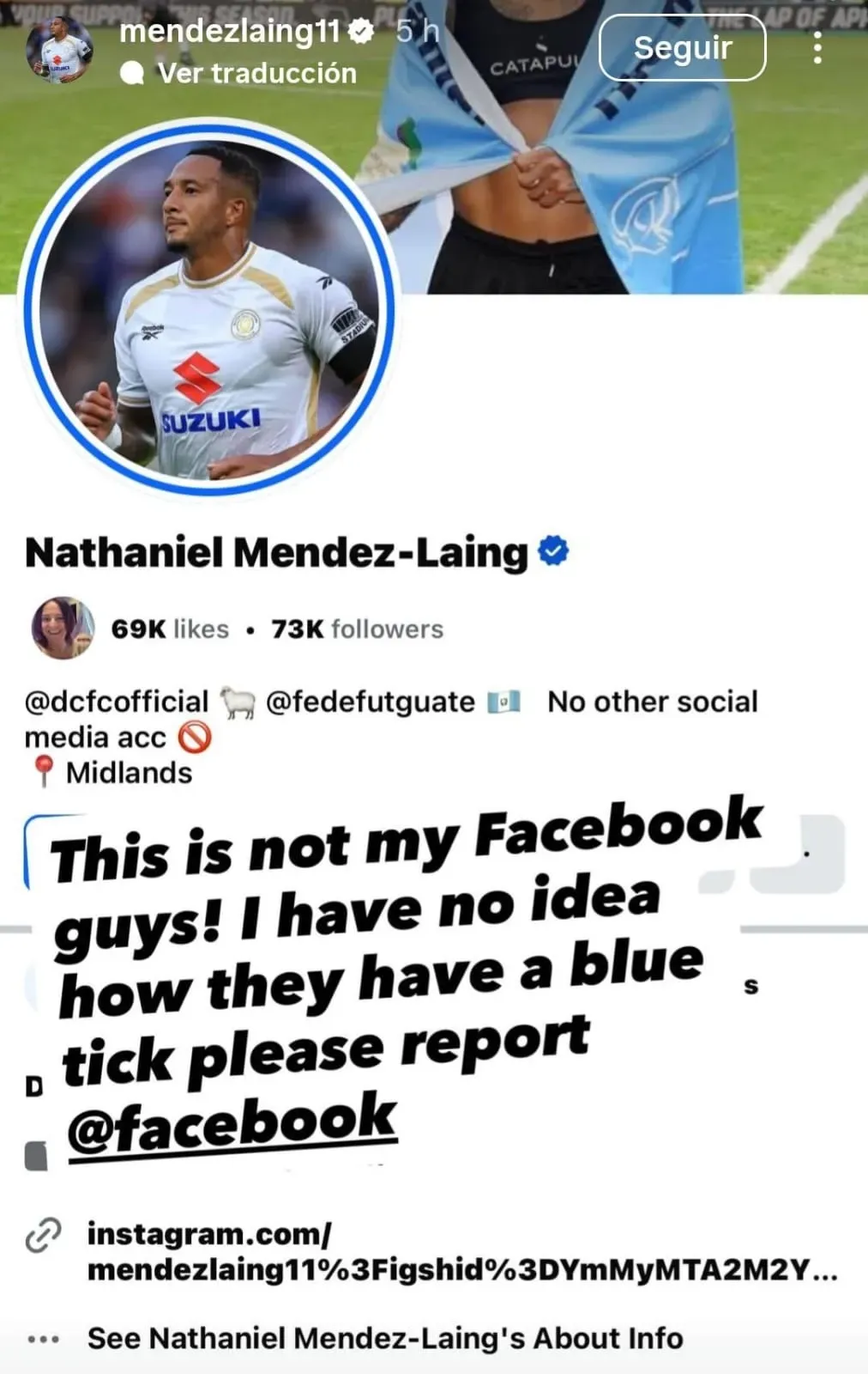 La publicación de Nathaniel Méndez-Laing en sus redes sociales. (Foto: Instagram)