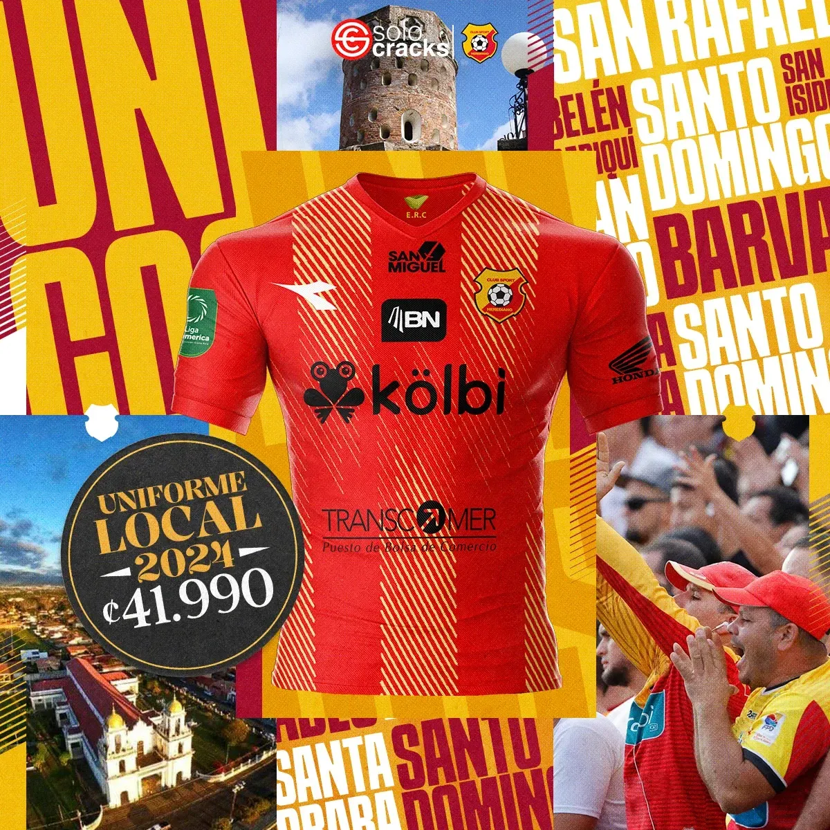 La primera camiseta que lanzó Diadora con Herediano.