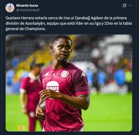 Ricardo Icaza en su cuenta oficial de X