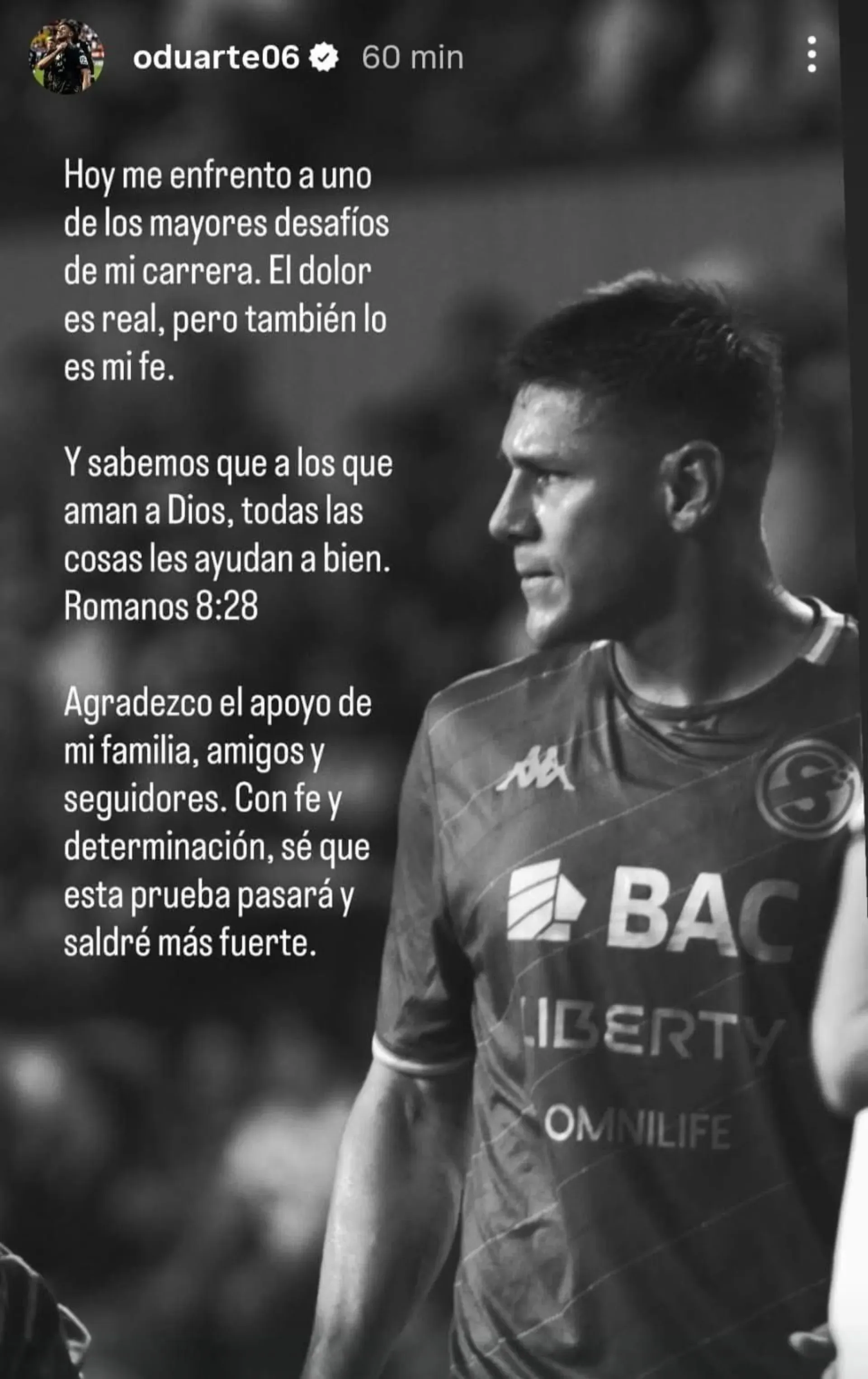 La publicación de Oscar Duarte. (Foto: Instagram)