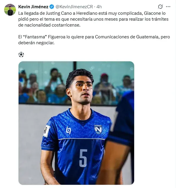 La información publicada por Kevin Jiménez. (X.com)
