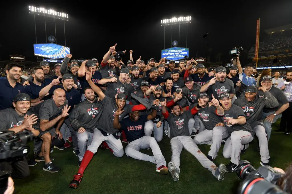 Red Sox tras ganar la Serie Mundial 2018 en Dodger Stadium (Foto: Getty Images)
