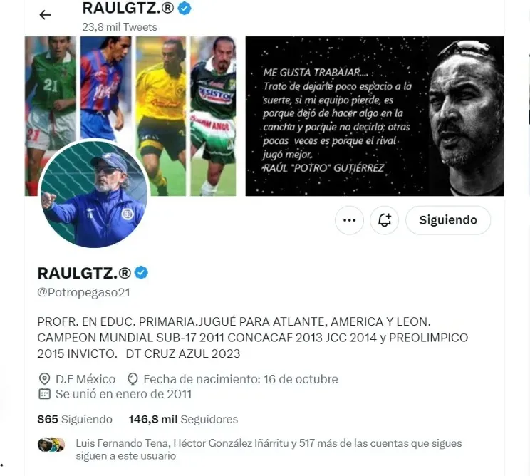 Twitter del Potro Gutiérrez