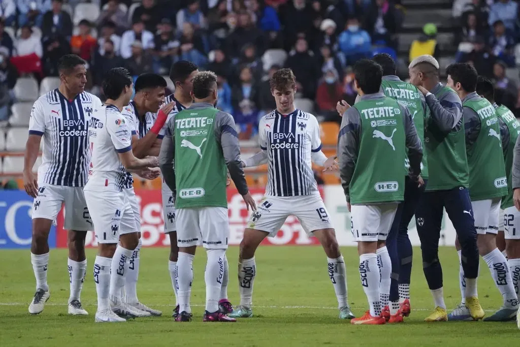 Pachuca, Hidalgo, 12 de marzo de 2023. Jordi Cortizo en festejo de gol, durante el partido de la jornada 11 del torneo Clausura 2023 de la Liga BBVA MX, entre los Tuzos del Pachuca y los Rayados del Monterrey, celebrado en el estadio Hidalgo. Foto: Imago7/ Rafael Vadillo