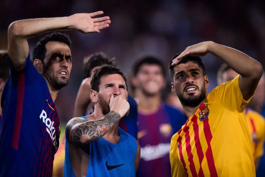 Sergio Busquets, Lionel Messi y Luis Suarez a punto de ser nuevos compañeros de equipo (Getty)