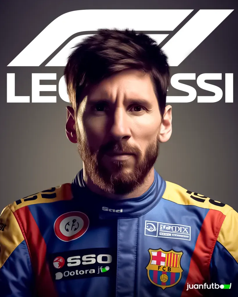 Así luce, según la I.A, Lionel Messi si fuese piloto de la F1