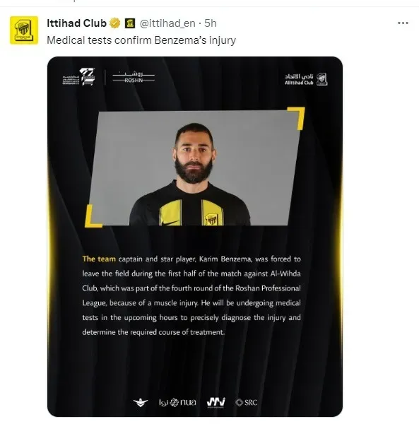 karim benzema lesión liga de arabia neymar cristiano ronaldo