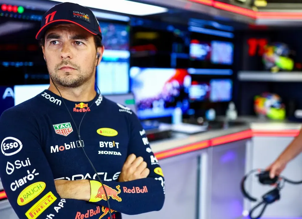 MONZA, ITALY – SEPTEMBER 01: Sergio Perez of Mexico and Oracle Red Bull Racing prepares to drive in the garage during practice ahead of the F1 Grand Prix of Italy at Autodromo Nazionale Monza on September 01, 2023 in Monza, Italy. (Photo by Mark Thompson/Getty Images)