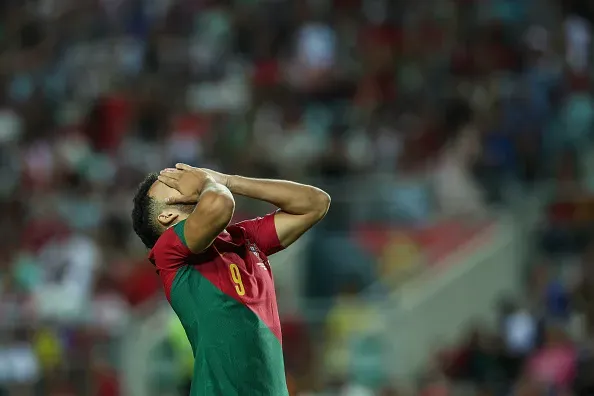 Goncalo Ramos de Portugal se lamenta durante el duelo en la UEFA EURO 2024 ante Luxemburgo. Foto: Getty Images