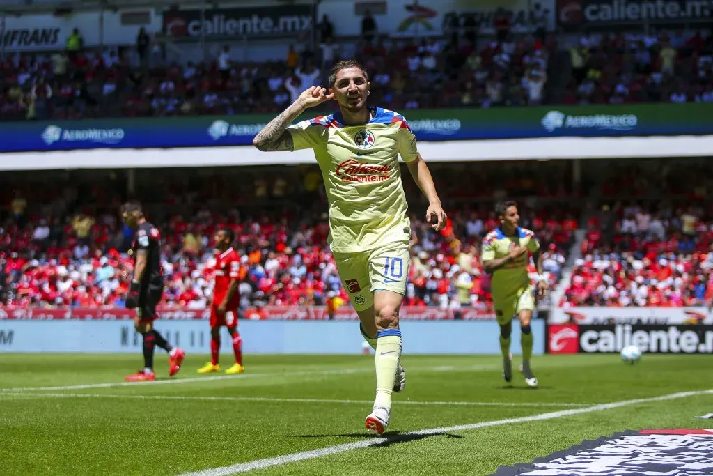 Diego Valdes celebra su gol ante el Toluca (Getty)