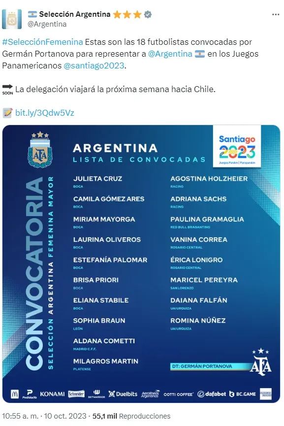 Convocatoria de la Selección Argentina