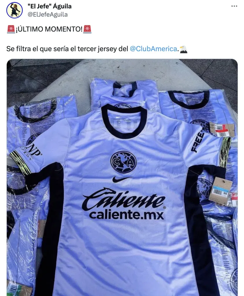 Posible jersey del América para 2024. | @ElJefeAguila