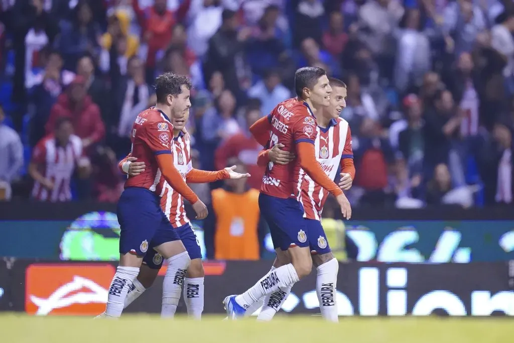 Ronaldo Cisneros en festejo de gol, durante el partido de la jornada 13 del torneo Apertura 2023. Foto: Imago7