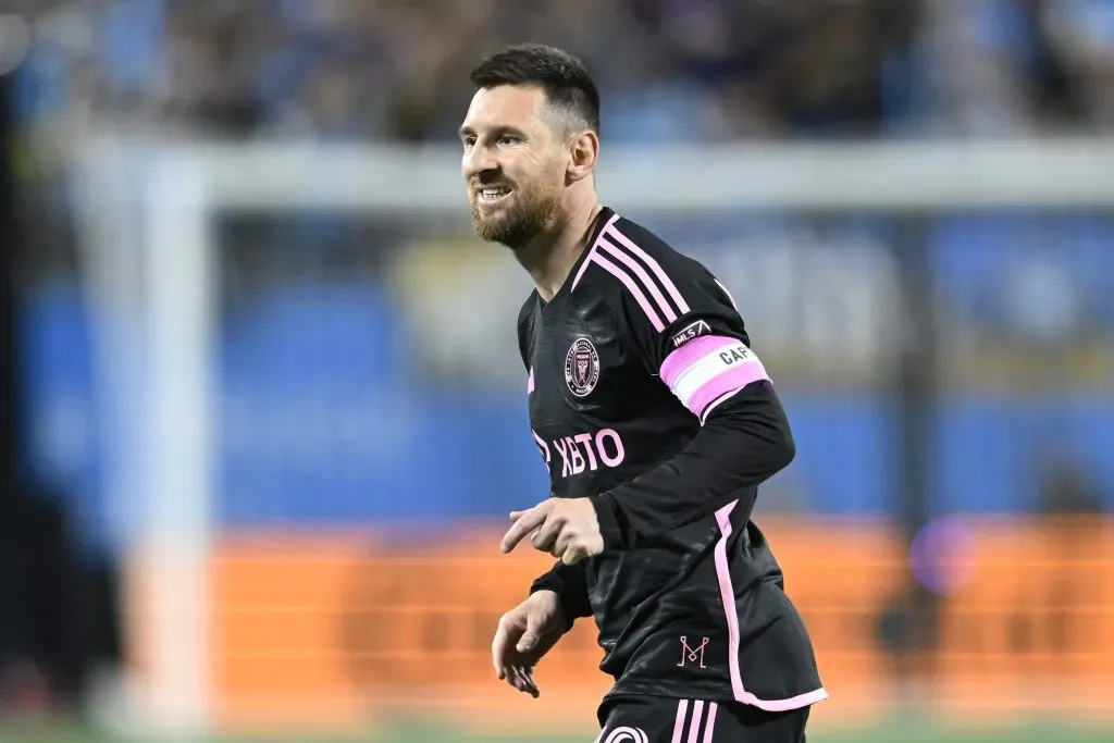 CHARLOTTE, NORTH CAROLINA – OCTOBER 21: Lionel Messi #10 of Inter Miami looks on during the second half in the game against Charlotte FC at Bank of America Stadium on October 21, 2023 in Charlotte, North Carolina. (Photo by Matt Kelley/Getty Images)