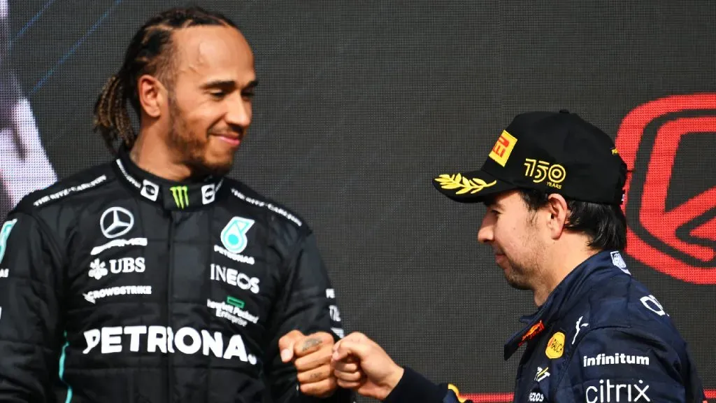 Lewis Hamilton y Checo Pérez