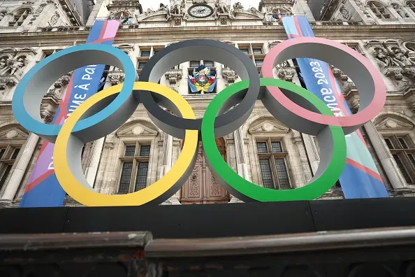 Vista de los aros de los Juegos Olímpicos de París 2024. Foto: Getty images