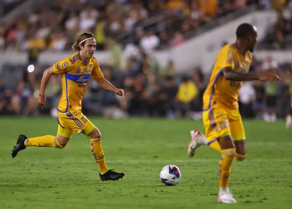 Luis Quiñones #23 de Tigres en el BMO Stadium. Foto: Getty Images