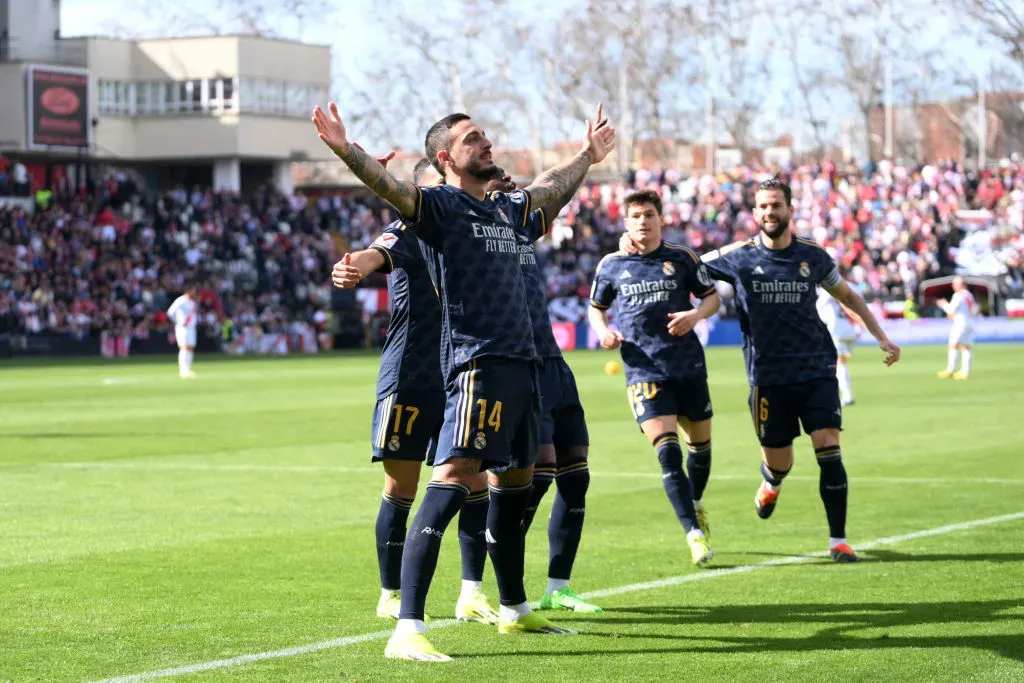 Joselu festejó el gol de la ventaja, pero la alegría no duró mucho (Getty Images)