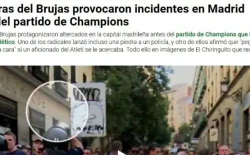 Hace menos de un mes, hubo incidentes en la previa del partido entre Real Madrid y Brujas.