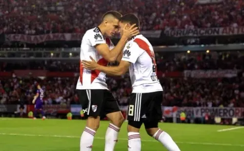 Borré y Quintero, dos de los seis extranjeros de River. Foto: Getty