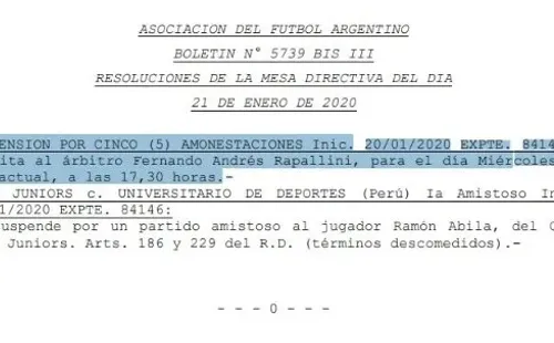 Curiosamente, el boletín habla de citación para el miércoles 29 de enero.