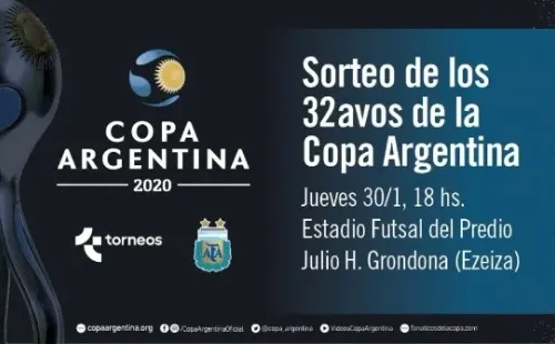 El anuncio en el sitio oficial de la Copa Argentina.