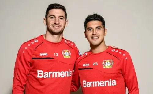 Alario y Palacios, ambos partieron de River a Alemania (Archivo)