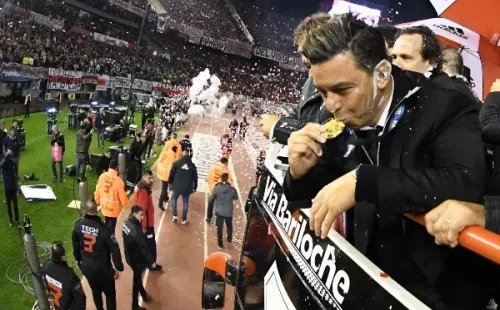 Otra medalla más para la colección: fiesta en el Monumental por la Recopa 2019. (Getty)