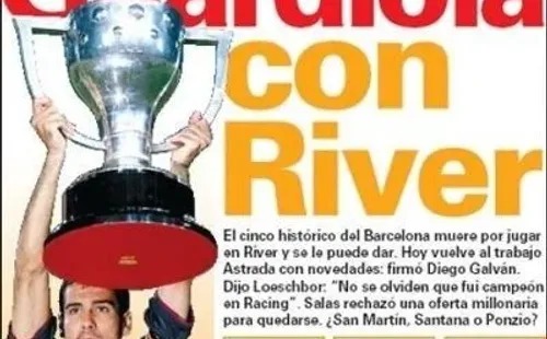 La tapa del diario Olé donde se nombraba la posibilidad firme del arribo de Guardiola a River (Archivo)