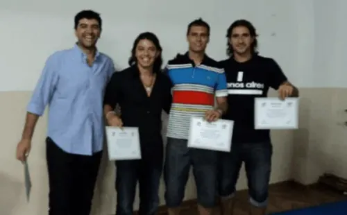 El Muñeco junto a Biscay cuando se recibieron en el año 2010. (Fuente: Diario Olé).