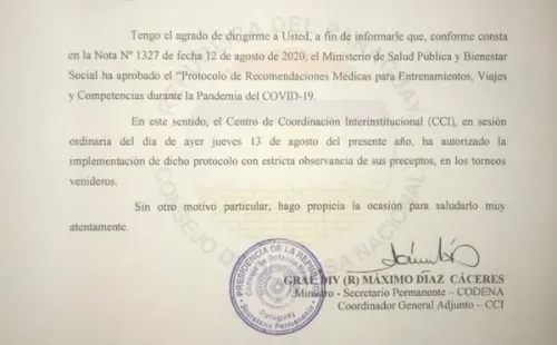 El permiso que ya comunicó Paraguay para que se dispute la copa